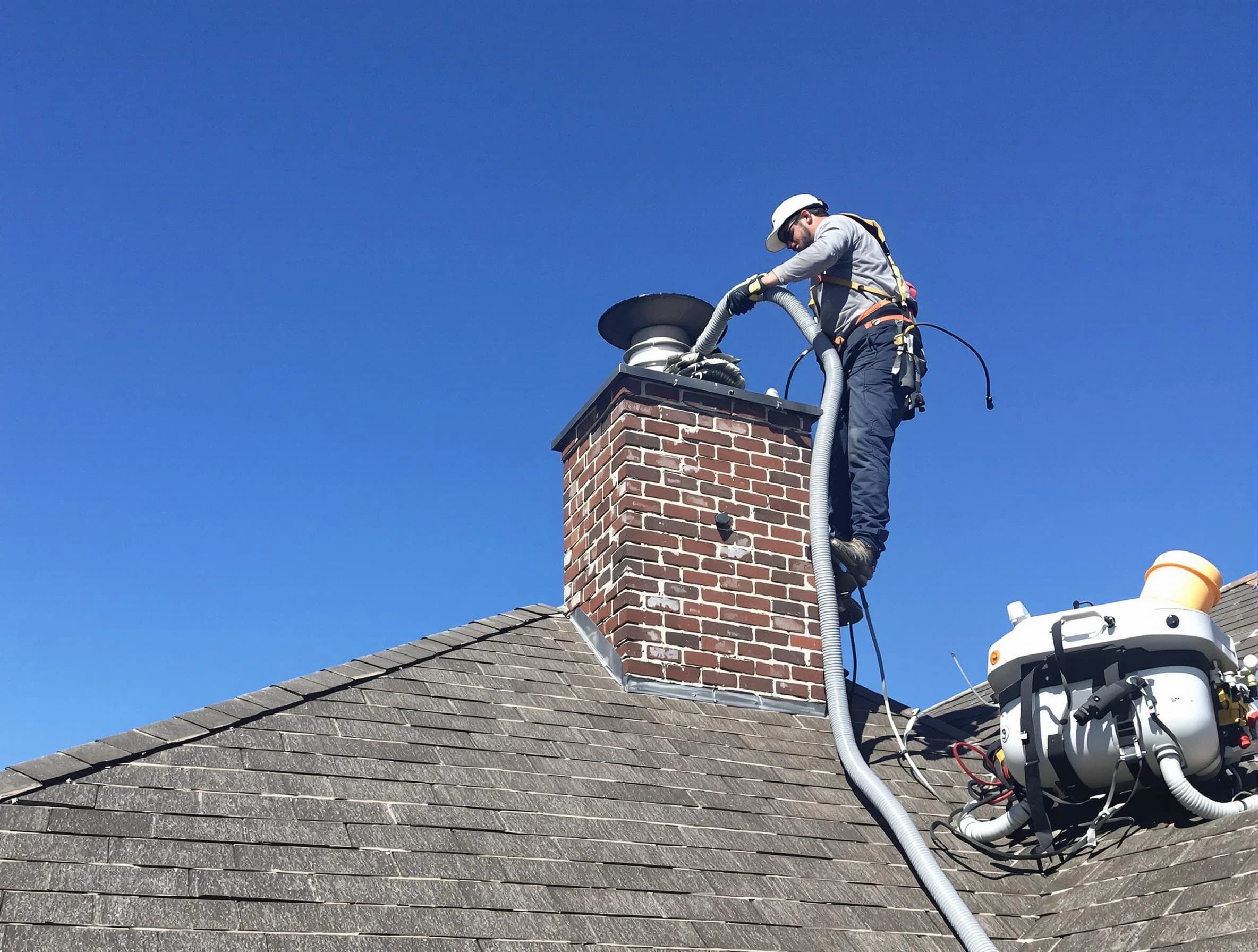 Dedicated Dakota Ridge Chimney Sweep team member cleaning a chimney in Dakota Ridge, CO