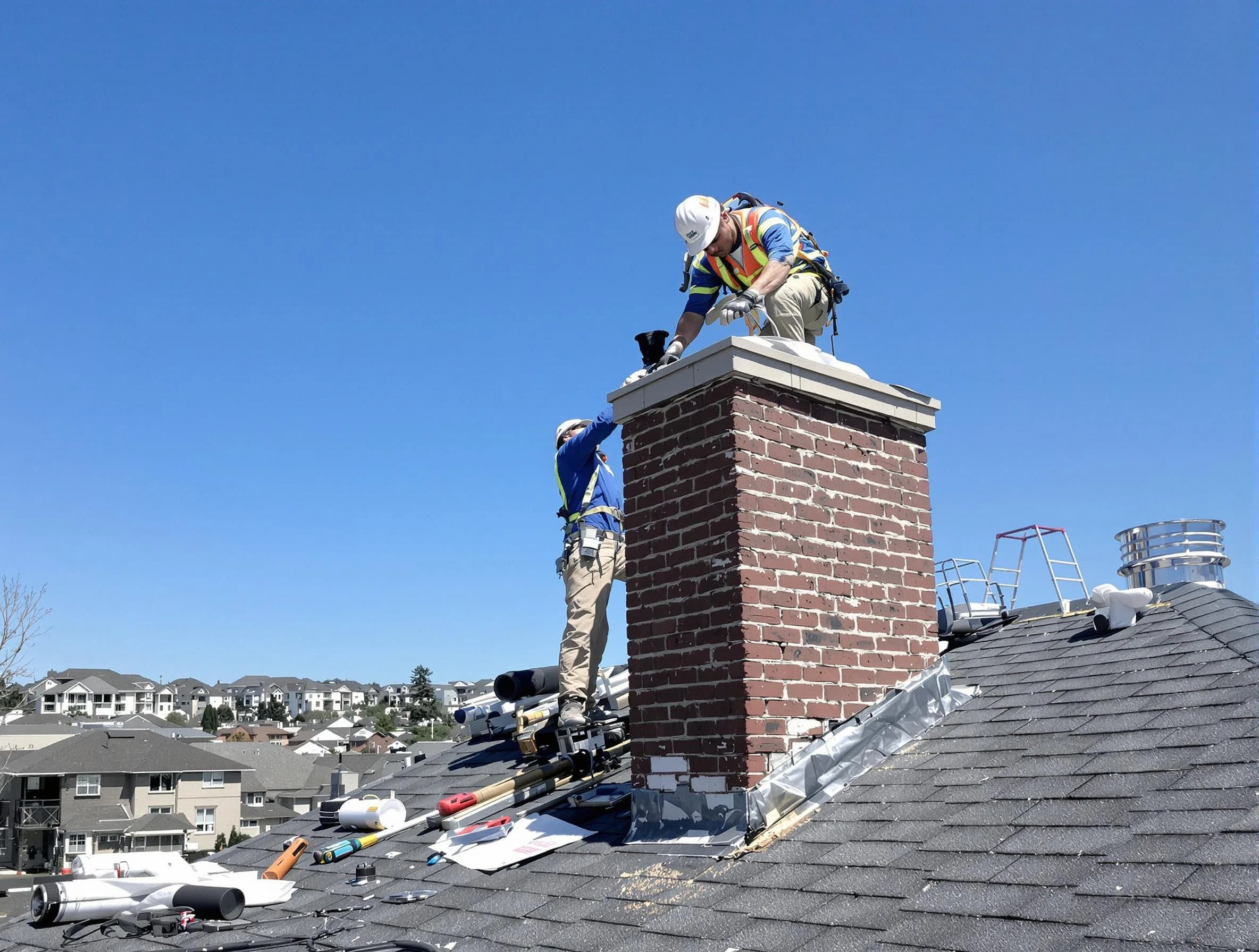 Dakota Ridge Chimney Sweep repairing a chimney crown in Dakota Ridge, CO