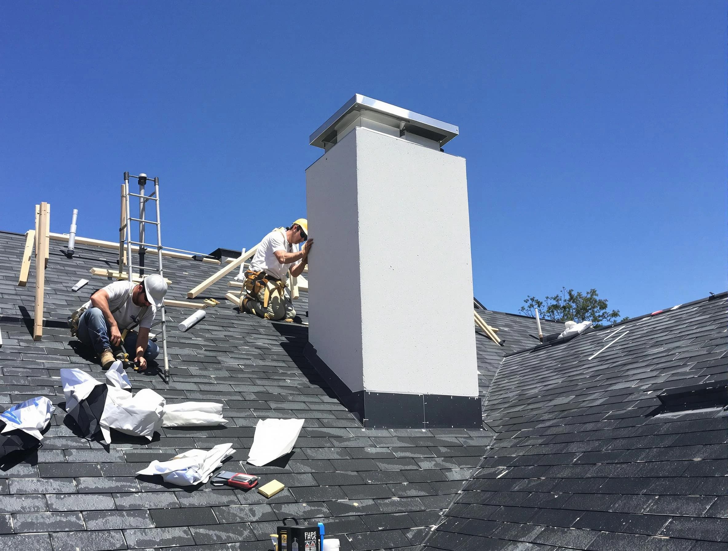 Dakota Ridge Chimney Sweep crew installing a new chimney in Dakota Ridge, CO