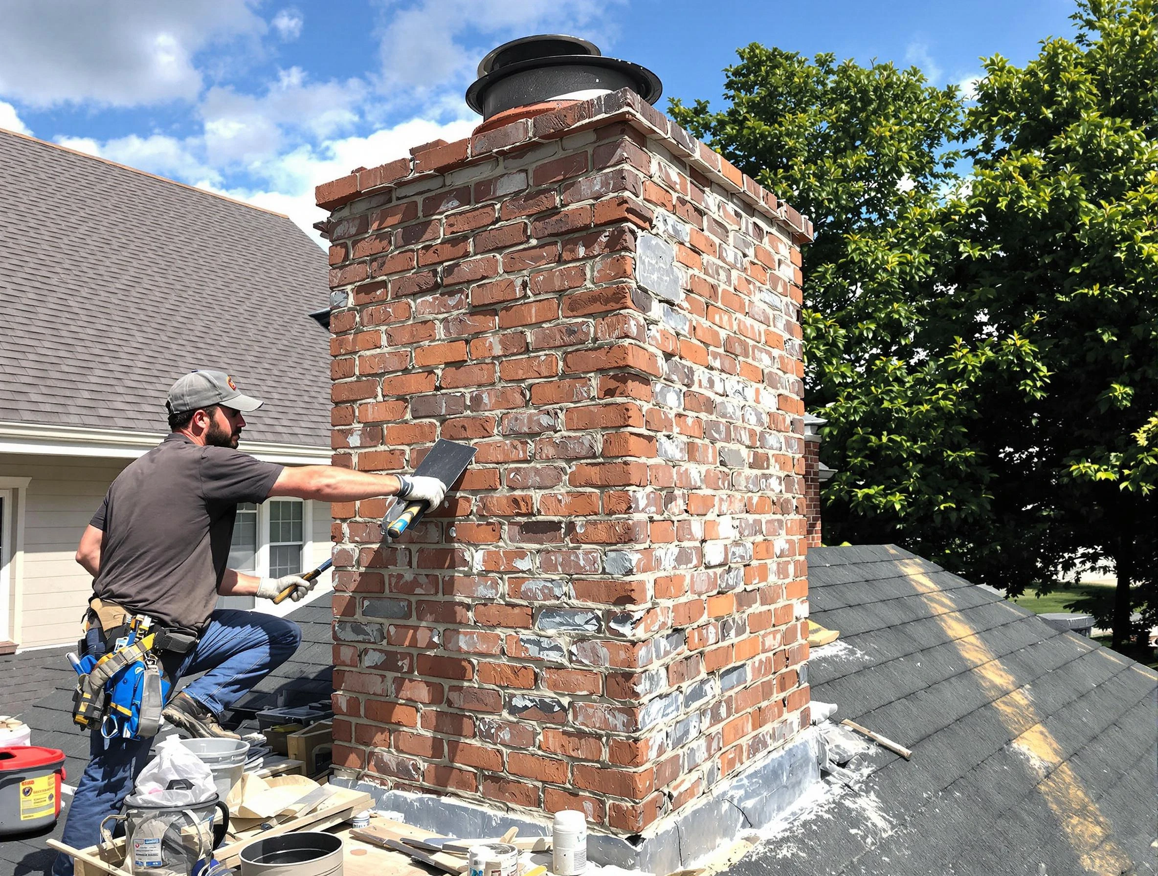 Completed chimney rebuild by Dakota Ridge Chimney Sweep in Dakota Ridge, CO